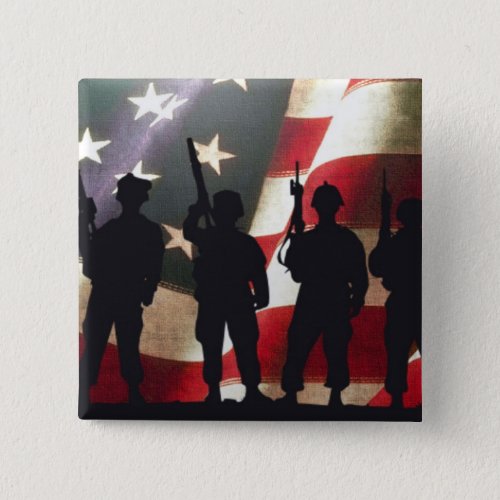 Patriotic Military Soldier Silhouette Button