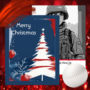 Patriotic Military USA Christmas Note Card