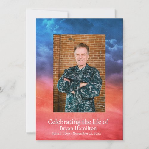 Patriotic Military Veteran Funeral Prayer Card