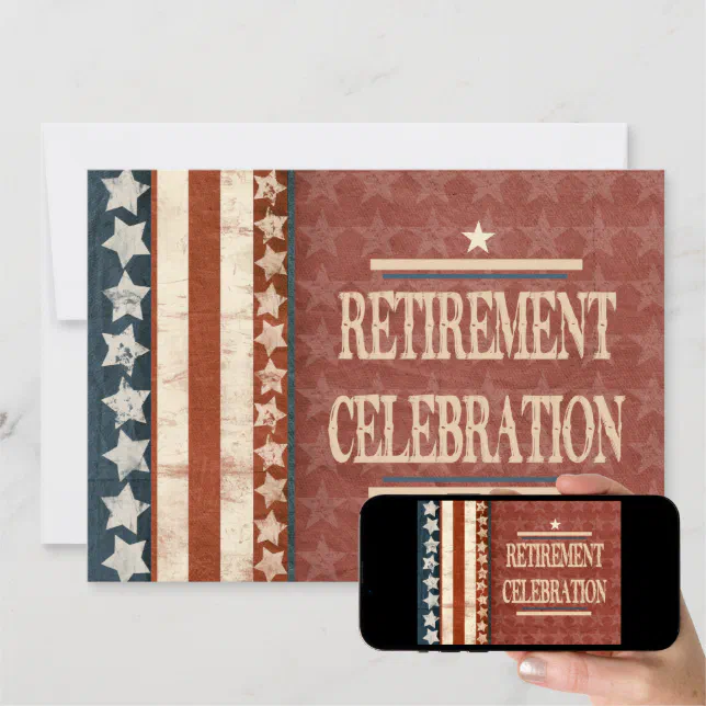 Patriotic Military Veteran Retirement Celebration Invitation (Downloadable)