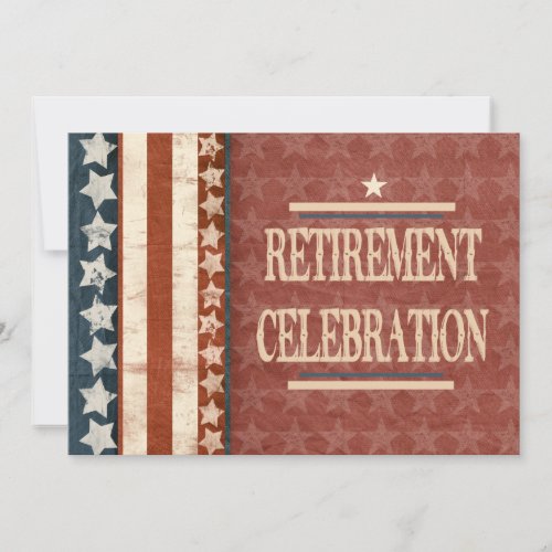 Patriotic Military Veteran Retirement Celebration Invitation
