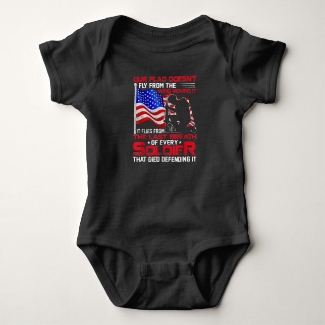 Patriotic Military Veteran T-Shirt Baby Bodysuit (Front)