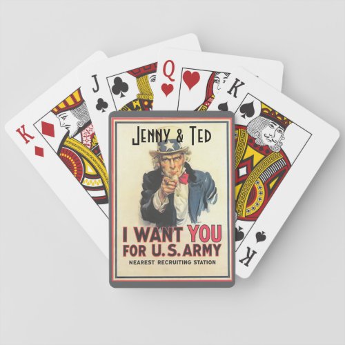 Patriotic Military Vintage  Poster Playing Cards