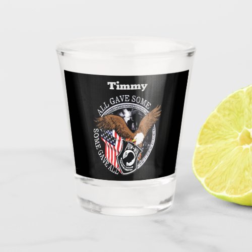Patriotic Military Wars With Personalized Name Sho Shot Glass