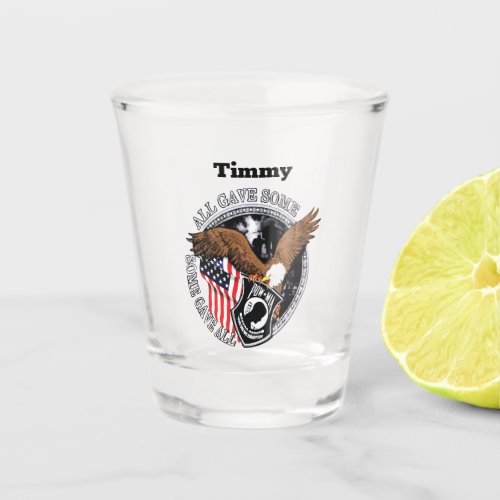 Patriotic Military Wars With Personalized Name Shot Glass