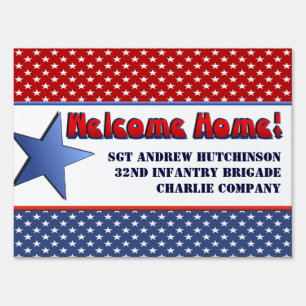 Patriotic Military Welcome Home Personalized Name Sign