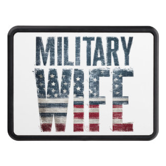 patriotic military wife red, white and blue  hitch cover