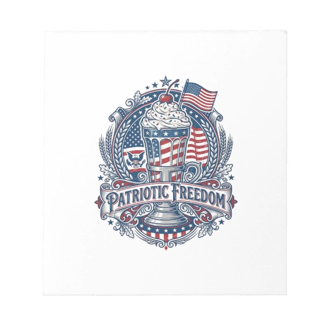 Patriotic Milkshake Americana Notepad (Front)