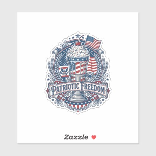 Patriotic Milkshake Americana Sticker