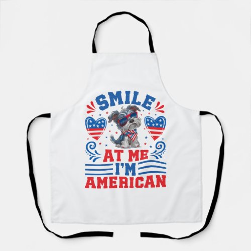 Patriotic Miniature Schnauzer Dog for 4th Of July Apron