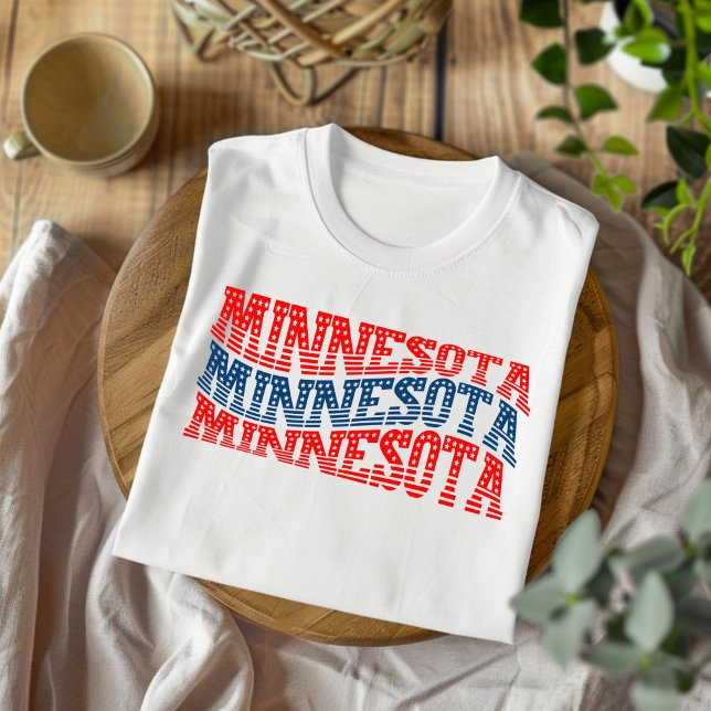 Patriotic Minnesota Red and Blue Boho T-Shirt  (Creator Uploaded)