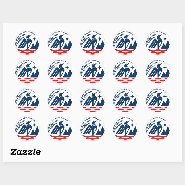 Patriotic Minnesota State Seal Stickers (Sheet)