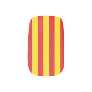 Patriotic minx nails with Flag of Catalonia Minx Nail Art