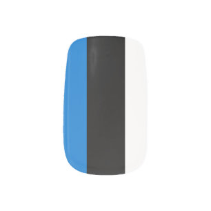 Patriotic minx nails with Flag of Estonia Minx Nail Art