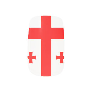 Patriotic minx nails with Flag of Georgia Minx Nail Art