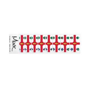 Patriotic minx nails with Flag of Montreal Nail Art