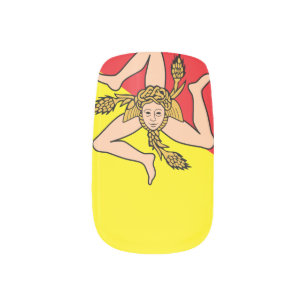 Patriotic minx nails with Flag of Sicily Nail Art