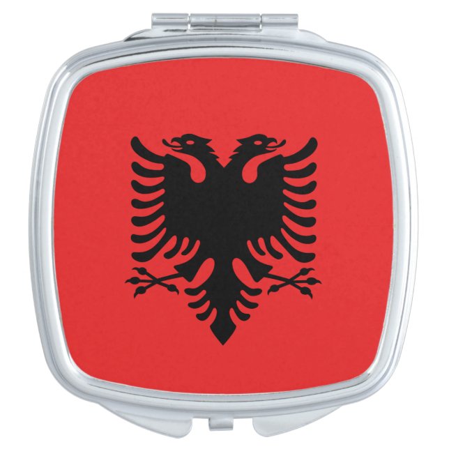 Patriotic mirror with Flag of Albania (Front)