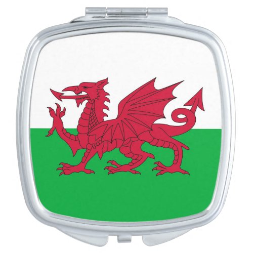 Patriotic mirror with flag of Wales UK