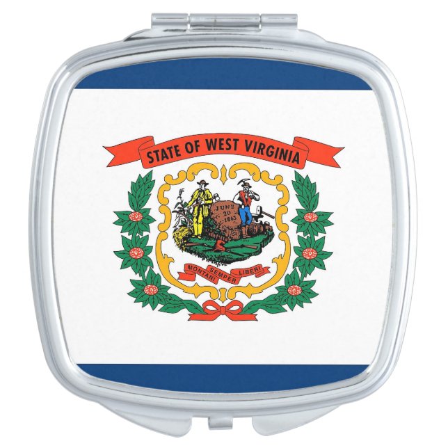 Patriotic mirror with West Virginia  State Flag (Front)