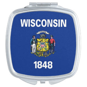 Patriotic mirror with Wisconsin State Flag