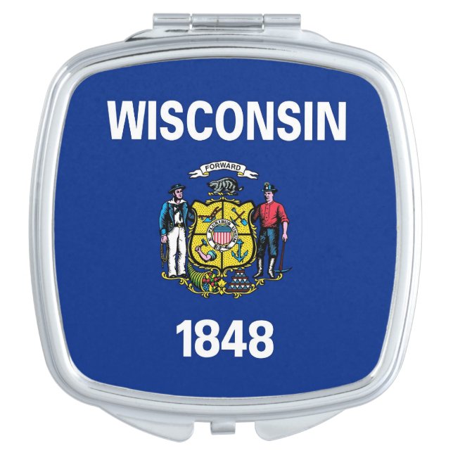 Patriotic mirror with Wisconsin  State Flag (Front)