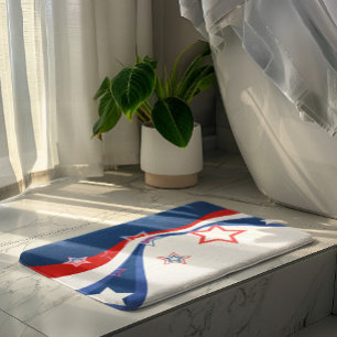 Patriotic Modern Abstract American Flag Bath Mat