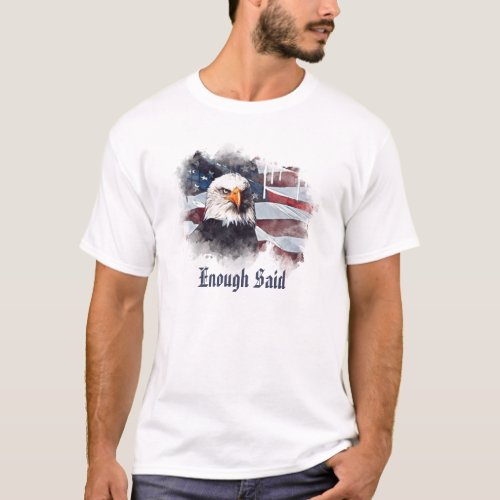   Patriotic Modern American Eagle Head USA Flag T_Shirt