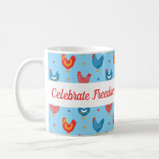Patriotic modern chicken mug
