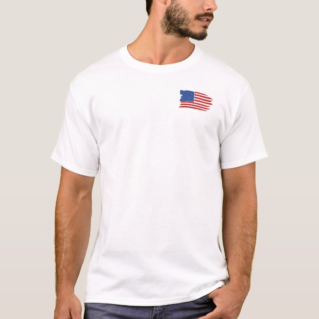*~*  Patriotic Modern Grunge American USA Flag T-Shirt (Front)