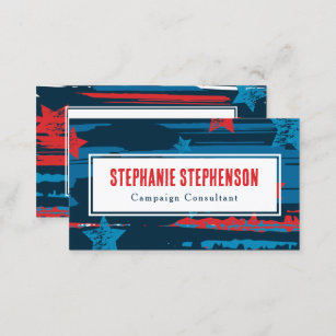 Patriotic Modern Stars and Stripes Red White Blue Business Card