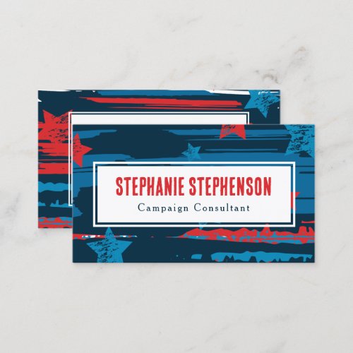 Patriotic Modern Stars and Stripes Red White Blue Business Card