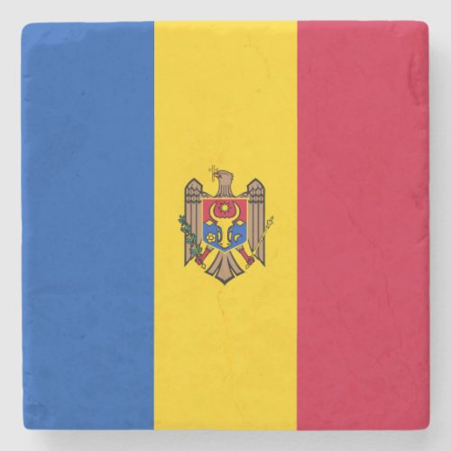 Patriotic Moldova Flag Stone Coaster