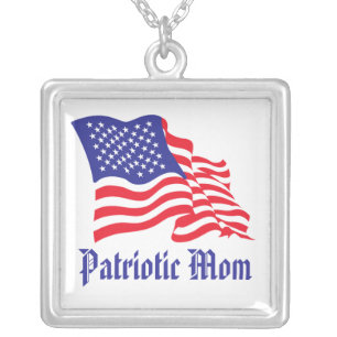 Patriotic Mom/Mother's Day Silver Plated Necklace