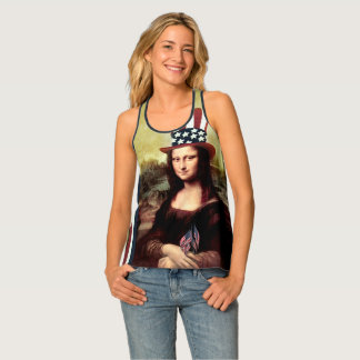 Patriotic Mona Lisa  4th of July Tank Top