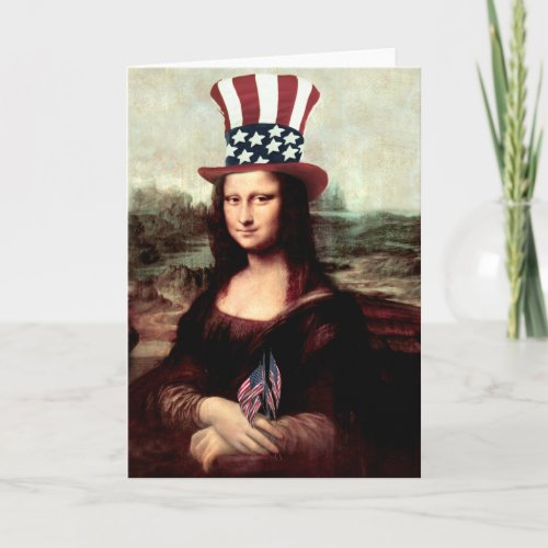 Patriotic Mona Lisa _ Independence Day Card