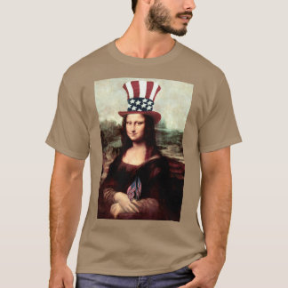 Patriotic Mona Lisa - Ready for Independence Day  T-Shirt