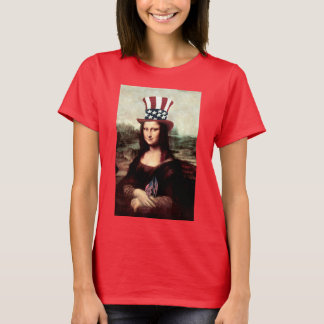 Patriotic Mona Lisa - Ready for Independence Day T-Shirt