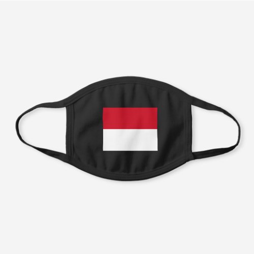 Patriotic Monaco Flag Black Cotton Face Mask