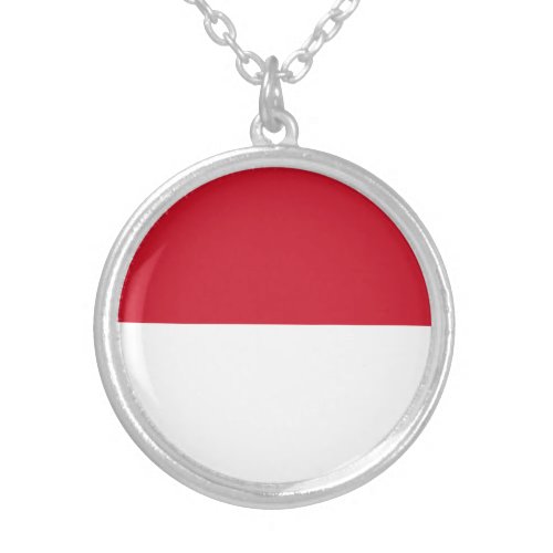 Patriotic Monaco Flag Silver Plated Necklace