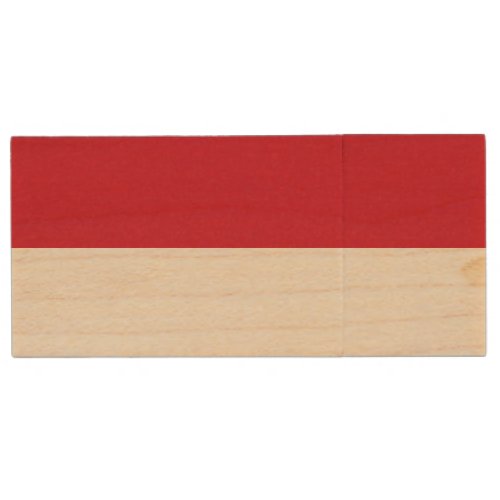 Patriotic Monaco Flag Wood Flash Drive