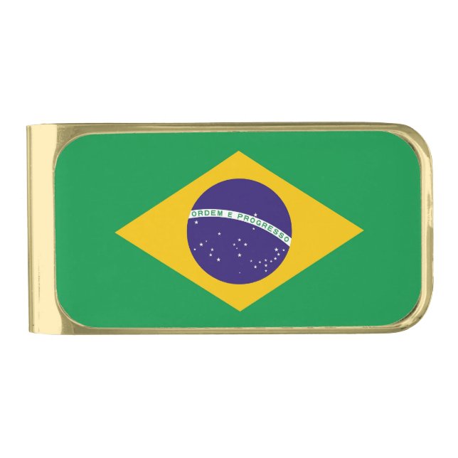 Patriotic Money Clip with flag of Brazil (Front)