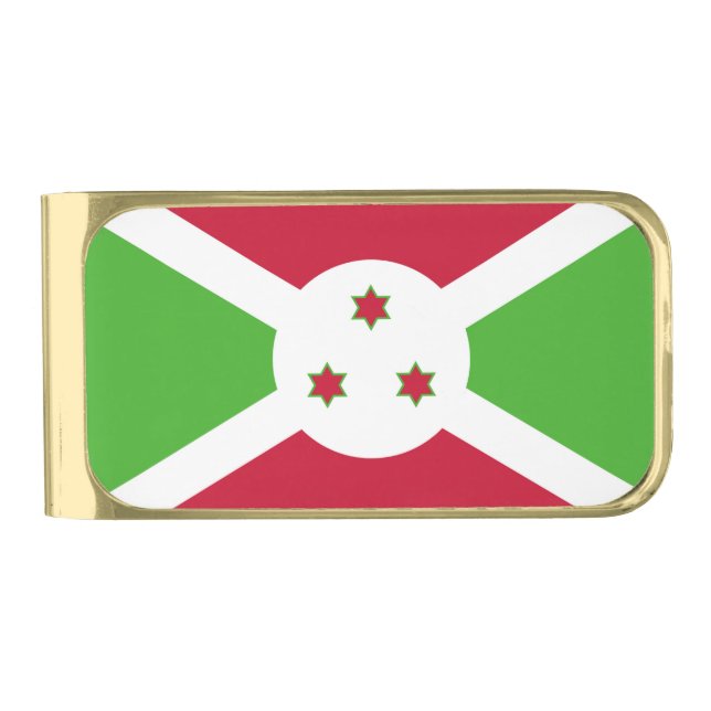 Patriotic Money Clip with flag of Burundi (Front)