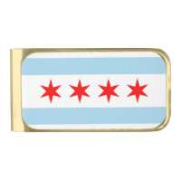 Patriotic Money Clip with flag of Chicago, USA