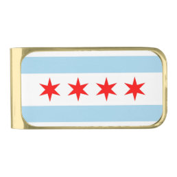 Patriotic Money Clip with flag of Chicago, USA