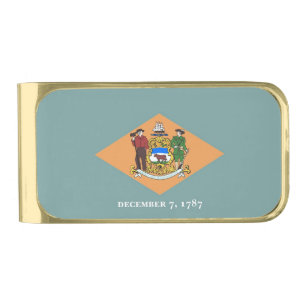 Patriotic Money Clip with flag of Delaware, USA