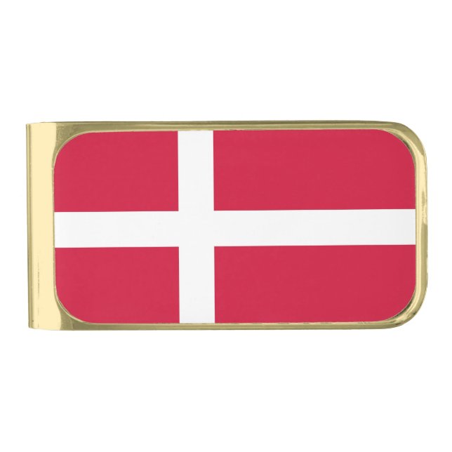 Patriotic Money Clip with flag of Denmark (Front)