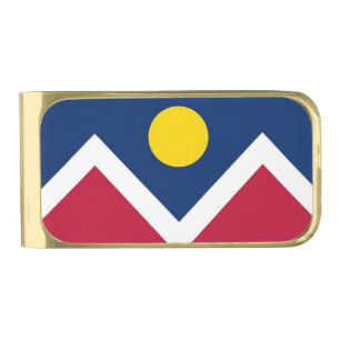 Patriotic Money Clip with flag of Denver, USA