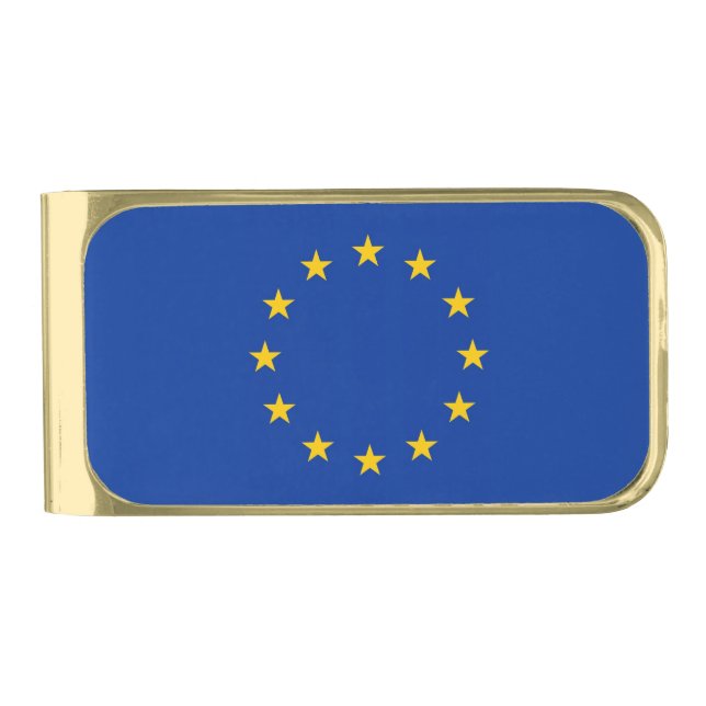 Patriotic Money Clip with flag of European Union (Front)