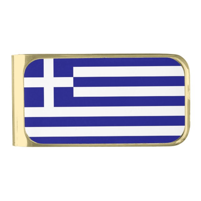 Patriotic Money Clip with flag of Greece (Front)